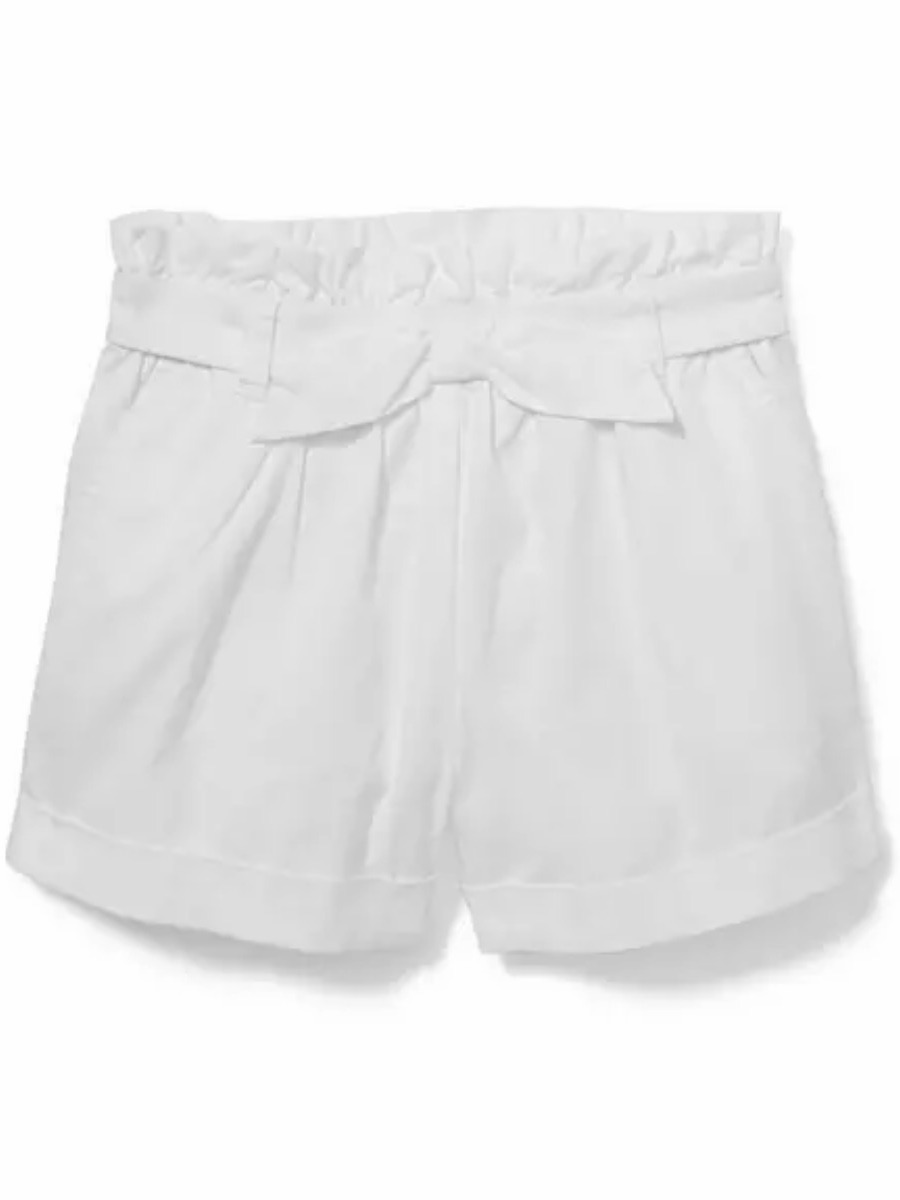 Janie And Jack Girls White Ruffle Hem Shorts W/ Bow Size 3